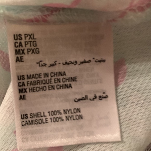 ALFANI Mint Green Floral Blouse Size XL Petite Sheer Short Sleeve Top Over Cami - Picture 6 of 10